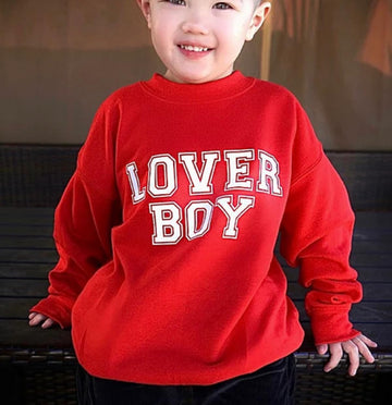 Jlkgicf Toddler Girl Boy Valentines Day Outfit Lover Boy Sweatshirt Crewneck Long Sleeve Pullover Baby Valentine'S Clothes(Red L