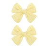 YanJie 2PCS Lace Hair Bow Clips 4 Bright Yellow Barrettes Bows with Rhinestone Baby Girl Hair Accessories for Infant Toddler Kid