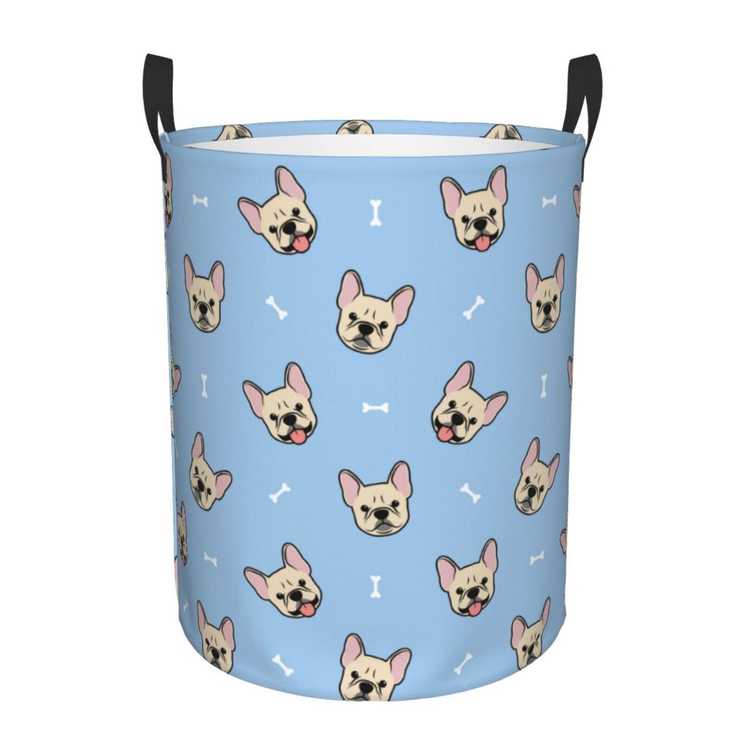 Pevtufa Cute French Bulldog Foldable Laundry Basket Organizer,Fabric Clothes Toy Storage Basket Nursery Hamper Storage Bin For H