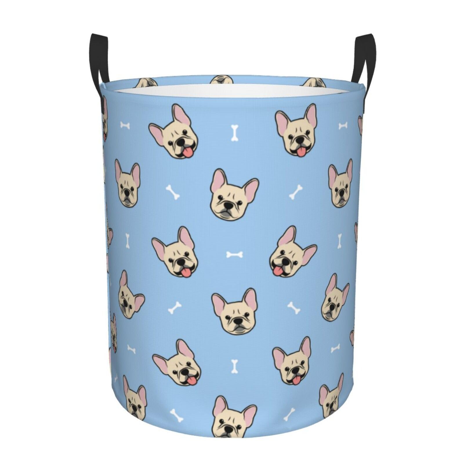Pevtufa Cute French Bulldog Foldable Laundry Basket Organizer,Fabric Clothes Toy Storage Basket Nursery Hamper Storage Bin For H