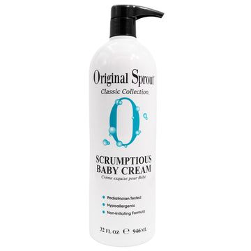 Original Sprout Scrumptious Baby Cream With Zinc For Babies Sensitive Skin, 32 Oz. Bottle