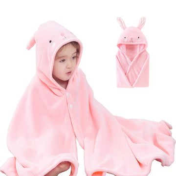 Ifarymes Toddler Bath Towel Baby Towels With Hood 27.5'X55' Ultra Absorbent Soft Bathrobe Blanket Kids Shower Towel For Girls