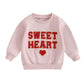 Lucikamy Toddler Baby Girl Boy Valentines Day Outfit Long Sleeve Letter Print Sweatshirt Shirt Infant Spring Clothes (Pink, 3-4