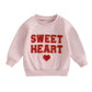 Jlkgicf Toddler Valentines Day Clothes Girl Boy Sweet Heart Letter Print Sweatshirt Pullover Shirt Baby Valentines Outfits(Sweet