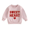 Jlkgicf Toddler Valentines Day Clothes Girl Boy Sweet Heart Letter Print Sweatshirt Pullover Shirt Baby Valentines Outfits(Sweet