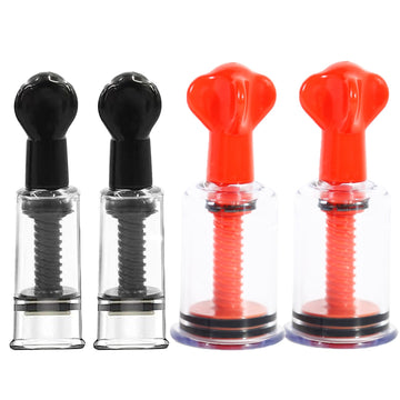 Jesakmie 2Size Red Black Nipplesuckers Silicone Nipple Corrector For Flat Inverted Nipples For Breastfeeding Mother Or Women Vac