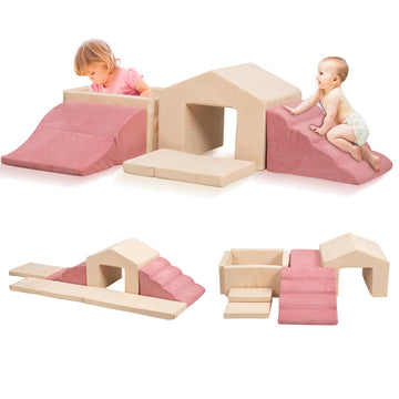 Loaol Foam Climbing Toys For Toddlers, 6Pcs Climb And Crawl Activity Playset, 5 In 1 Soft Crawling Climbing Blocks Indoor, Toddl