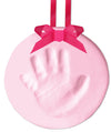 Tiny Ideas Diy Baby'S Print Handprint Or Footprint Keepsake No Bake Ornament With Ribbon, Baby Girl Nursery D  Cor, Pink