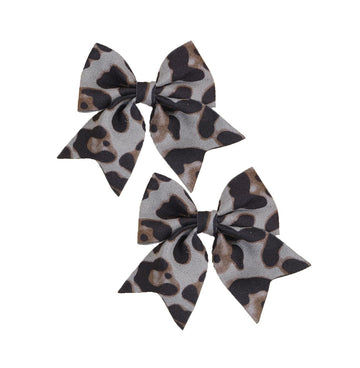 Baby Girls Leopard Bow hairpin girls leopard bow Hair Accessories for women.(FJ65) (2)