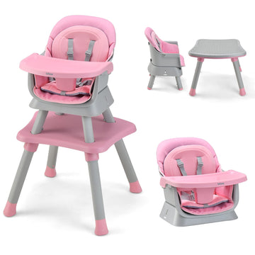 Infans 7 In 1 Baby High Chair, Convertible Highchair For Babies And Toddlers, Infant Dining Booster Seat, Building Block Table,