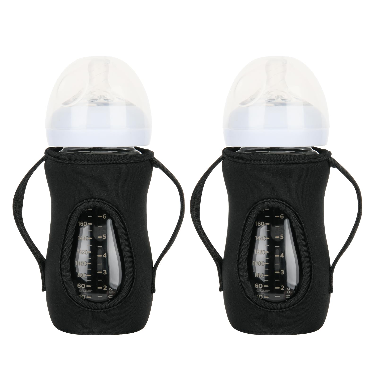 Glass Baby Bottle Sleeve Covers - Reusable Insulator for Improved Heat/Cold Retention, Moisture Neoprene Holder for 8 oz Philips