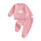 GOOCHEER Baby Boy Girl First Birthday Outfit 1 Cake Long Sleeve Pullover Sweatshirt + Long Pants Set Fall Winter Clothes (Pink, 