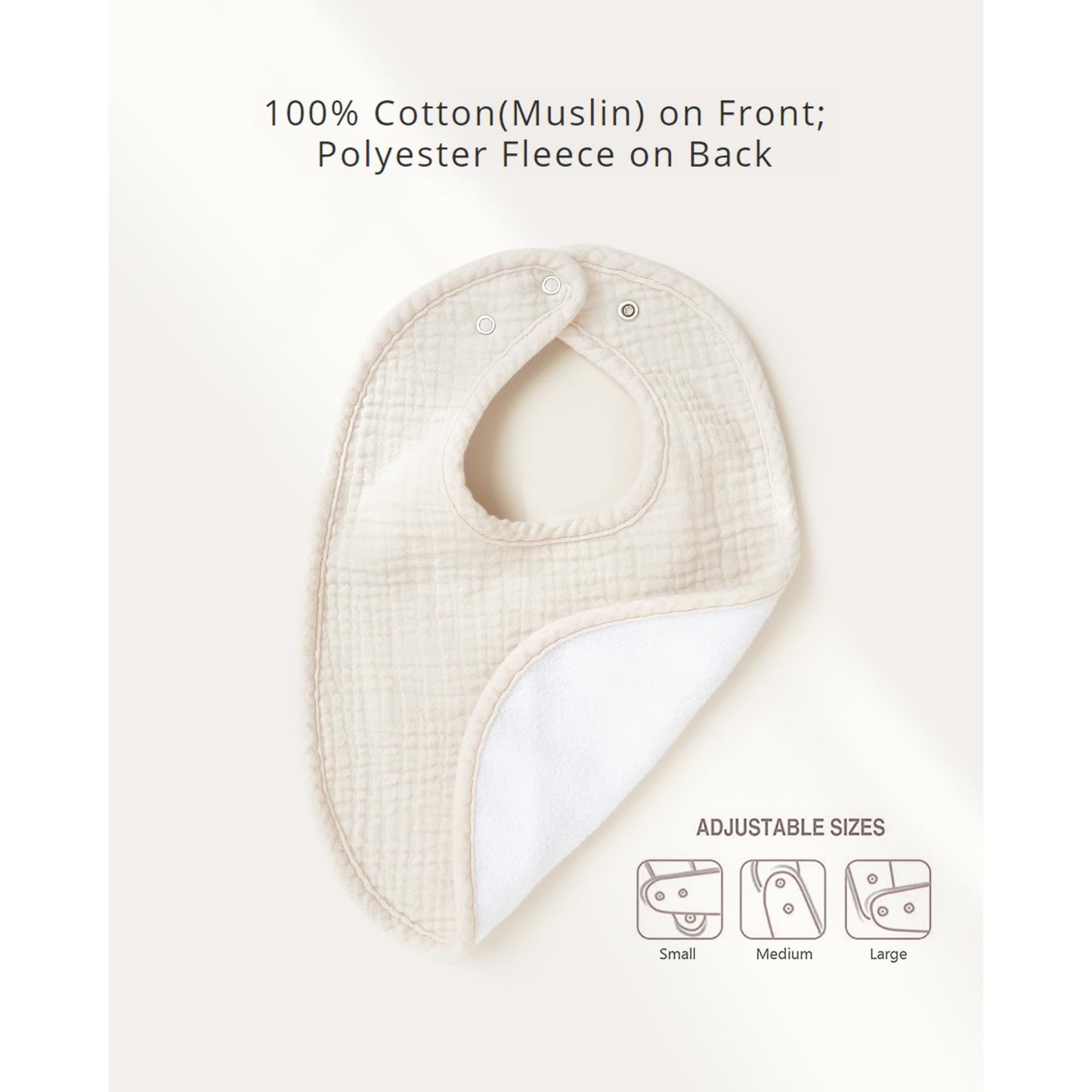 Konssy Muslin Baby Bibs For Boys Girls 6 Pack, 100% Cotton Baby Bib For Drooling And Teething, Absorbent And Adjustable Bandana