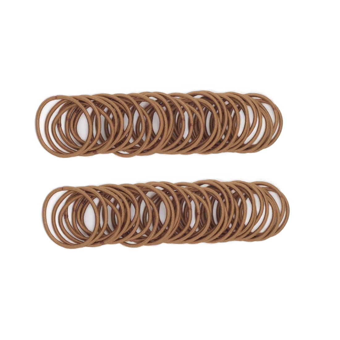 100 Pcs Baby Girls Hair Ties No Crease Hair Bands Elastic Ponytail Holders Thin Hair (2 Mm X 2.5 Cm,Light Brown)