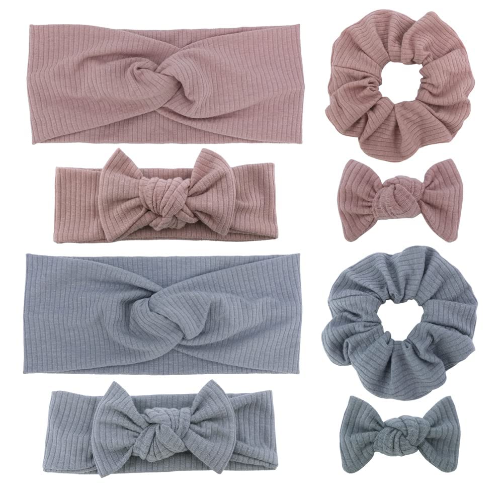 Sugarmelon Mommy And Me Headband Set Mother Baby Matching Turban Headbands For Toddler Baby Girls Women Scrunchies Hair Bow Hair