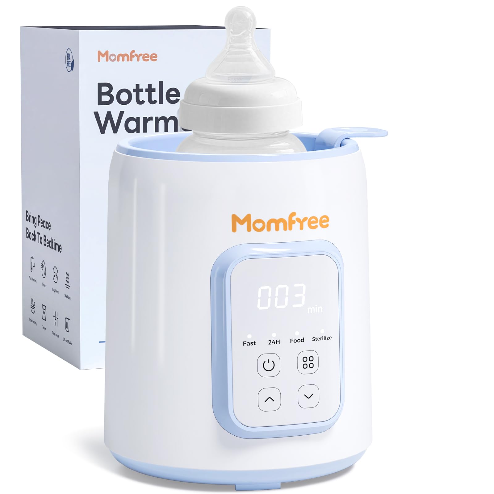 Baby Bottle Warmer, 8-in-1 Fast Bottle Warmer for Breastmilk and Formula,Feeding Baby Essentials at Home Use, Milk Warmer for Ne