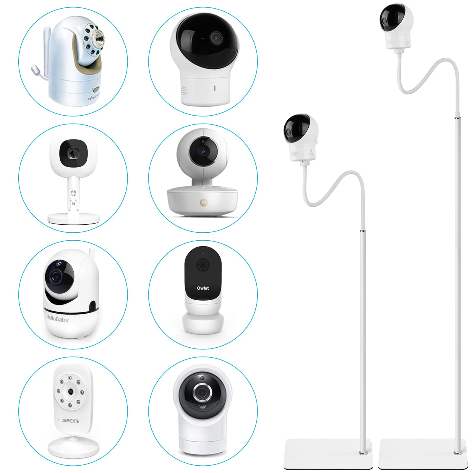 68.8 Adjustable Height Baby Monitor Floor Stand Holder for Owlet,Infant Optics DXR-8 Pro,Eufy Spaceview/Spaceview Pro/Spaceview 