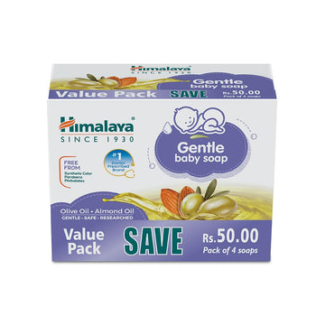 Himalaya Gentle Baby Soap 125 G | Value Pack Of 4 - Save Rs 50 Extra| No 1 Doctor Prescribed Brand | Oils Of Almond & Olive | Ge