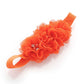 My Lello Girls Flower Headbands Toddler Fabric Beaded Trio Stretchy Elastic Pair (Black/Orange)
