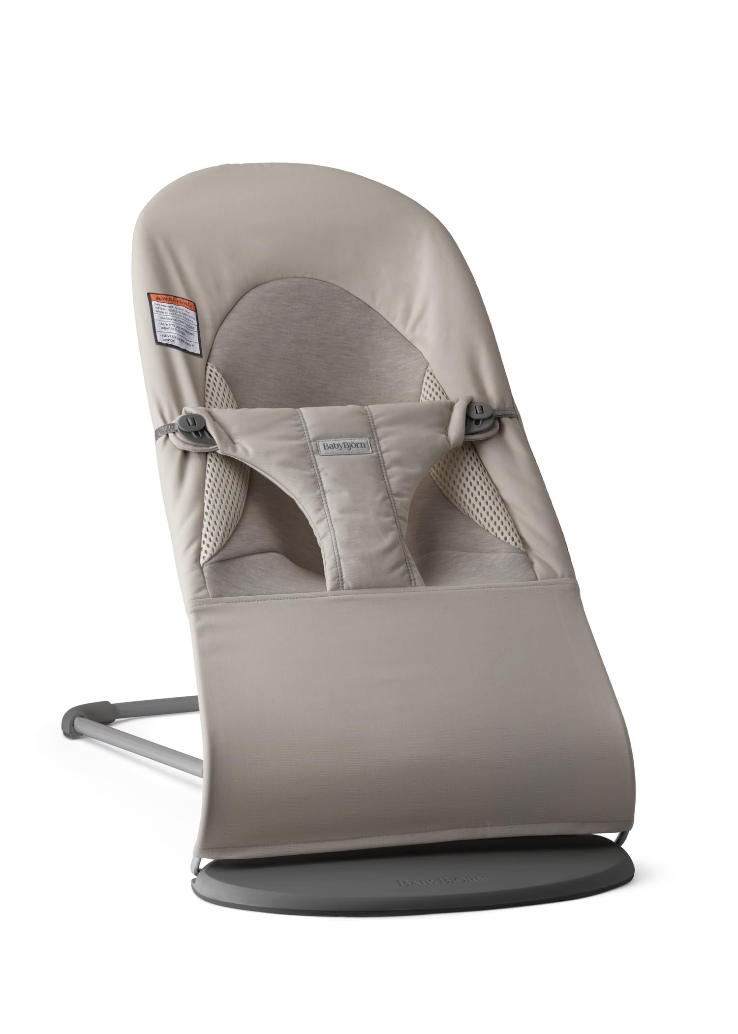 BabyBjrn Bouncer Balance Soft, Tri-Fabric, Sand Grey | 2-in-1 Adjustable Baby Bouncer Seat and Toddler Chair, Newborn to Toddler
