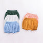 Rukosu Baby Girls Boys Bloomers Newborn Toddler Kids Unisex Cotton Linen Shorts Solid Color Cute Pp Pants Blue 12-24 Months
