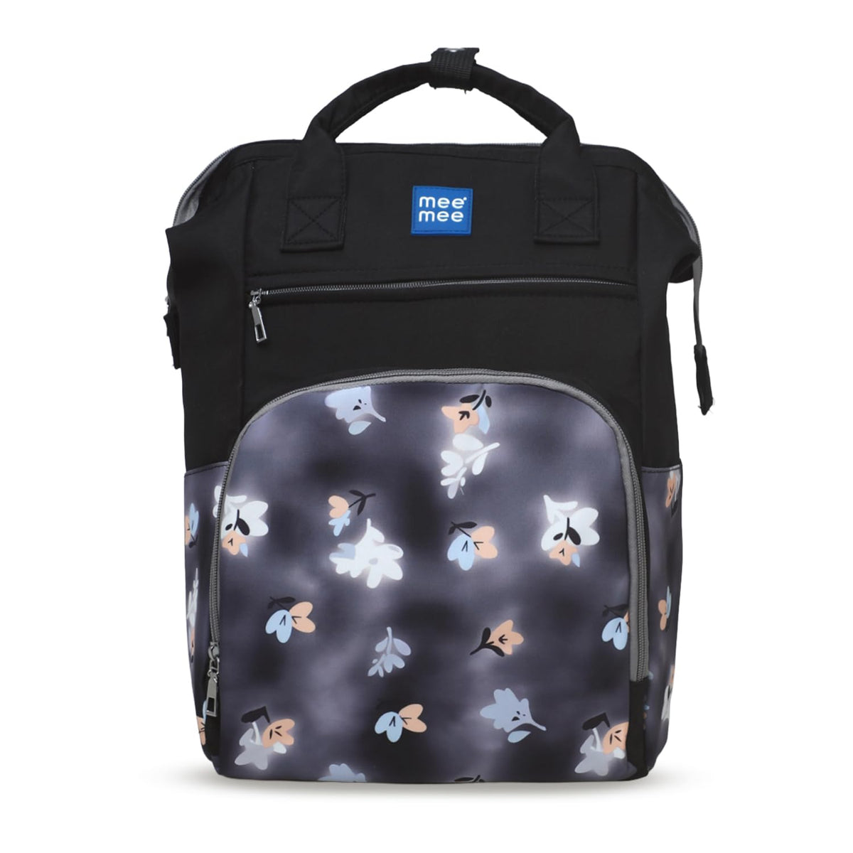 Mee Mee Metro Luxe Diaper Bag Backpack, Large Capacity Baby Bag with Multiple Pockets, Bottle Warmer, Changing Mat, Stroller Str