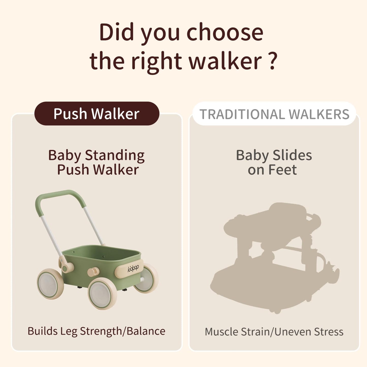 PULA Baby Push Walker with Wheels Toddler Wagon for First Learner Baby Toys 6-12 Months, 1 Year Old Birthday Gifts, Indoors and