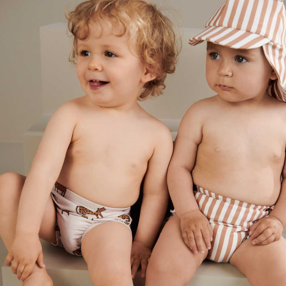Ldioif Baby Boys Swim Diapers Neutral Washable Reusable Swimming Diapers Bpa Free Swimmers Striped Swimsuit Swim Pants 12-18M