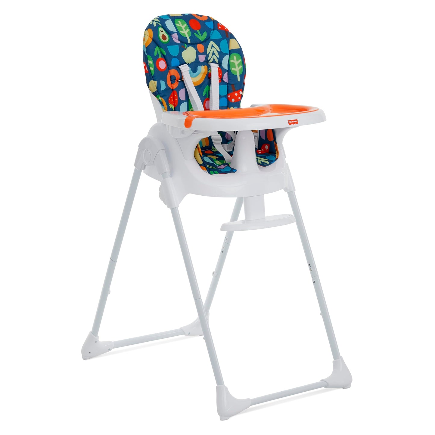 Fisher-Price Tiny Bites High Chair, 7 Height Positions, Easy Fold, Portable, Plastic, Rainbow Sherbert, 6-36 Months