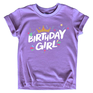 Birthday Girl Shirt Crown 1St First 2Nd Two 3Rd 4Th 5Th Toddler Birthday Outfit (Purple, 5 Years)