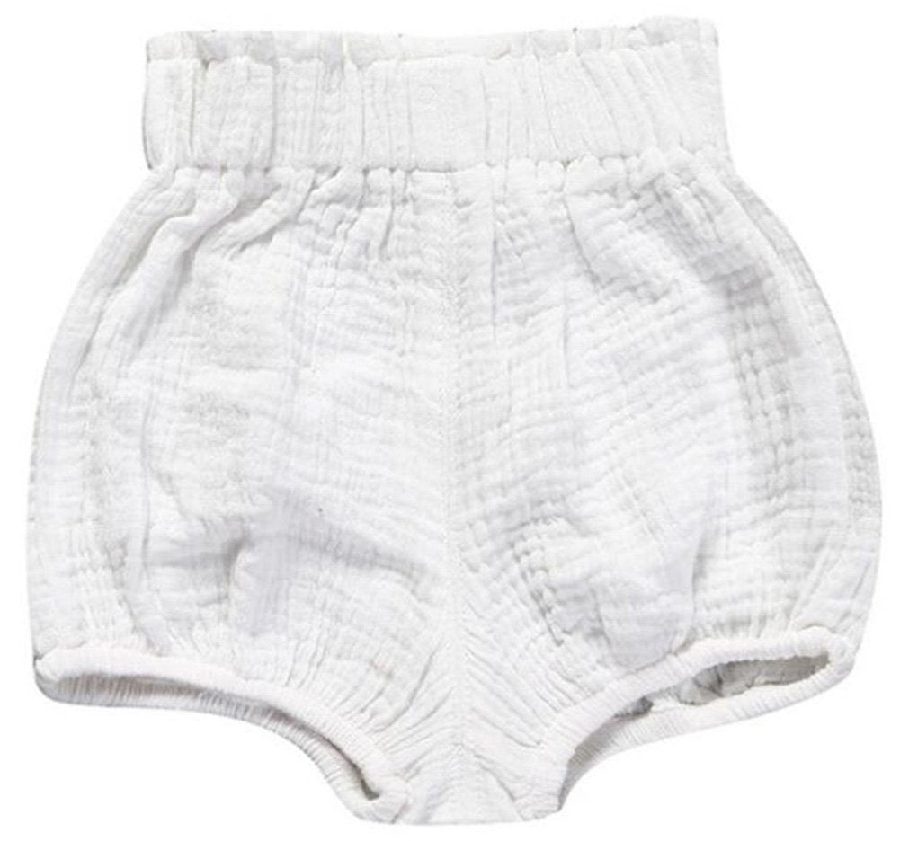 Looly Unisex Baby Girls Boys Cotton Linen Blend Bloomer Shorts ,80,White