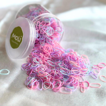 1500 Pcs Toddler Baby Infant Mini Thin Gentle Hair Elastics Ties Soft Rubber Bands For Thin Fine Hair Baby Girl (Multicolor - Pu