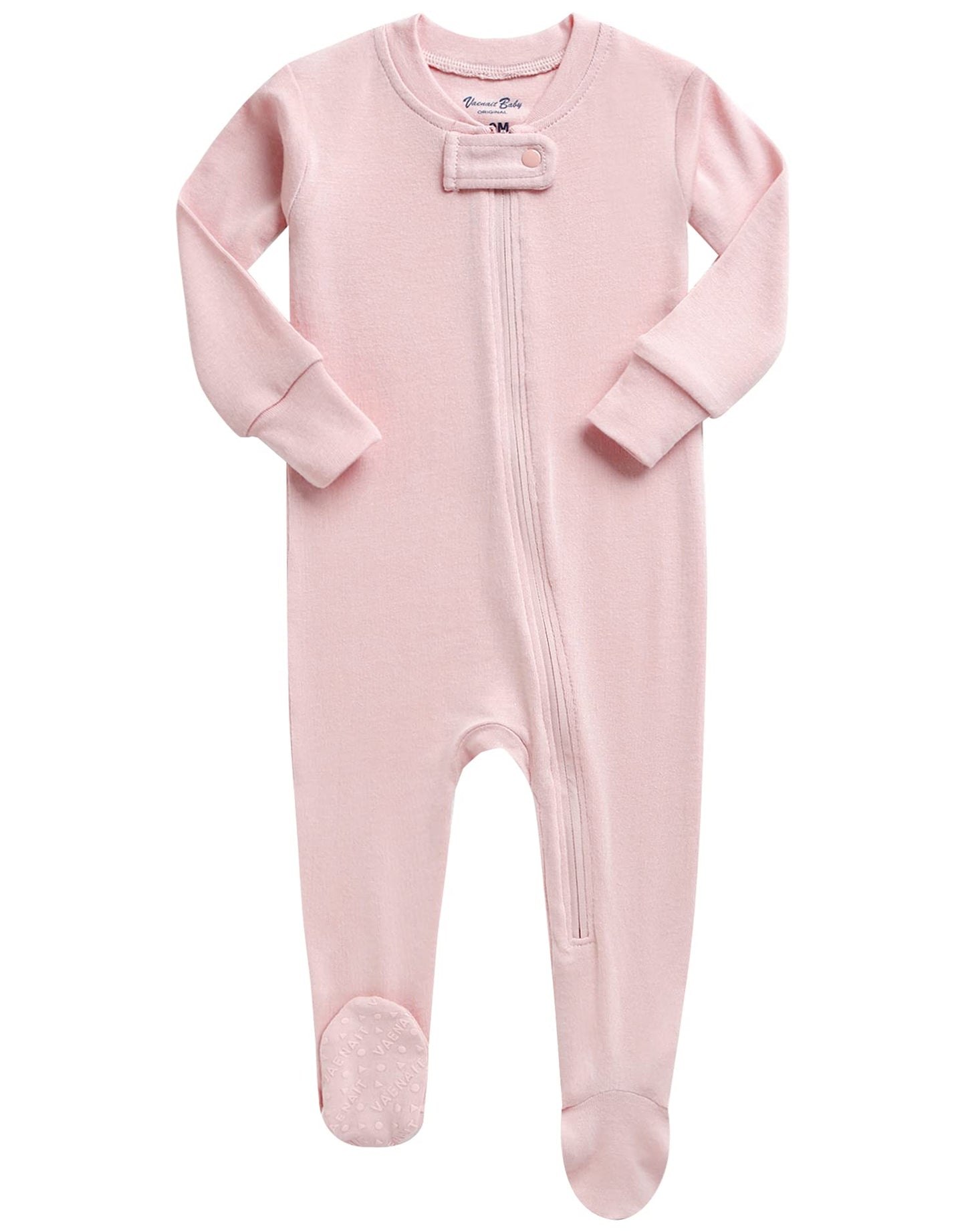 Vaenait Baby Toddler Boys Girls Solid Footie Pajama Cozy Modal Milkpink 0-3M
