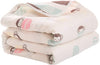 SYGA Babys 6 Layer Muslin Cotton Stroller Cover Swaddle Wrap Receiving Blanket (110, Monkey)