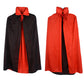 Gardeningwill Custome Black Red Reversible Dress Goth Devil Pirate Vampire Demon 35' Cloak