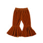 Toddler Bell Bottoms Baby Girls Ruffle Leggings Bell-Bottomed Flare Pants Trousers (D-Orange, 2-3T)