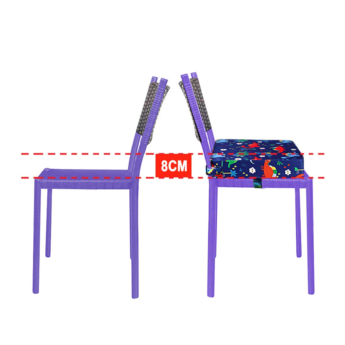 Sunmall Dining Chair Heightening Cushion Portable Dismountable Adjustable Highchair Booster for Baby Toddler Kids Infant Washabl