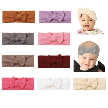Jiahang Baby Bows Turban Knotted Head Wraps Hair Bow Headbands Stretchy Hair Bands 9Pcs For Newborn Infant Toddlers Girls (Qyb91