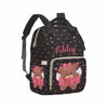 Artsadd Personalized Nappy Bag With Name, Large Capacity Baby Diaper Bags, Custom Pink Crown Daypack Casual Shoulder Bag Diaper