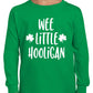 Little Boys Saint Patrick Day Clover Shirt Toddler Girls Green Wee Little Hooligan Long Sleeve Top 4 Years