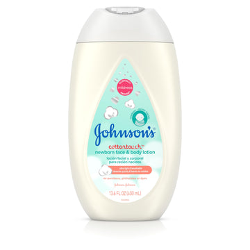 Johnson'S Cottontouch Newborn Baby Face And Body Lotion, Hypoallergenic Moisturization For Baby'S Skin, Made With Real Cotton, P