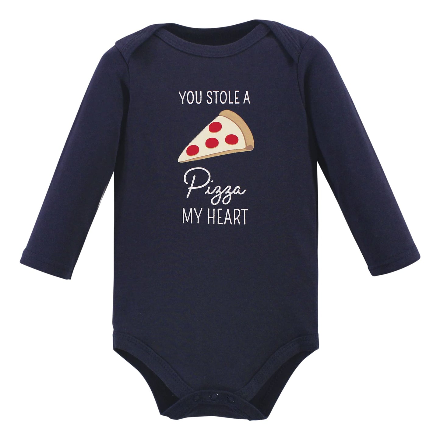 Hudson Baby Unisex Baby Cotton Long-Sleeve Bodysuits, Pizza, 6-9 Months