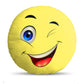 Kesar Enterprises Velvet Smiley Emoji Cushion  14x14 Inch, Multicolor