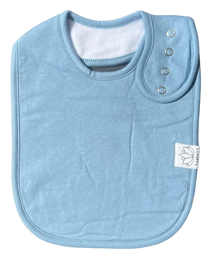 Isabeli Organic Cotton Toddler Drool Bibs 4 Pack - Blue