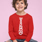 Red Hearts Tie Girls Boys Valentines Day Shirt Gamer Shirt Toddler Kids T-Shirt 3T Red