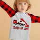 Valentine'S Day Shirt For Toddler Boys Buffalo Red Plaid Girl Tshirt Truck Loads Of Love Kids Raglan Sleeve Tee Clothes 3T