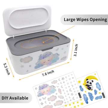 2Pcs Baby Wipes Dispenser, Diaper Wipe Holder With Lid, Refillable Wipes Case Container With Sealing Design, Flushable Wipes Pou