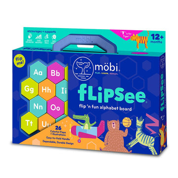 Mobi Flipsee Alphabet Learning Toys for Kids, ABC Montessori Game with Colorful Letter Tiles & Sensory Touch Board for Toddlers,