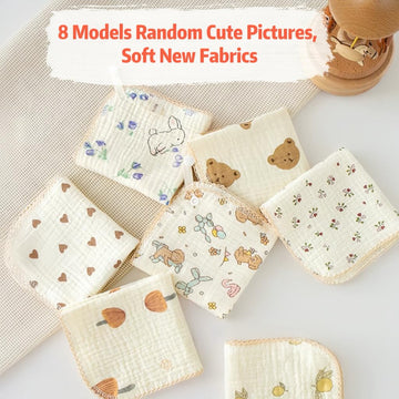 8Pcs Baby Washcloths Soft Set | Baby Muslin Washcloth | Face Towels For Newborn With Sensitive Skin | Shower Gift For Baby Regis