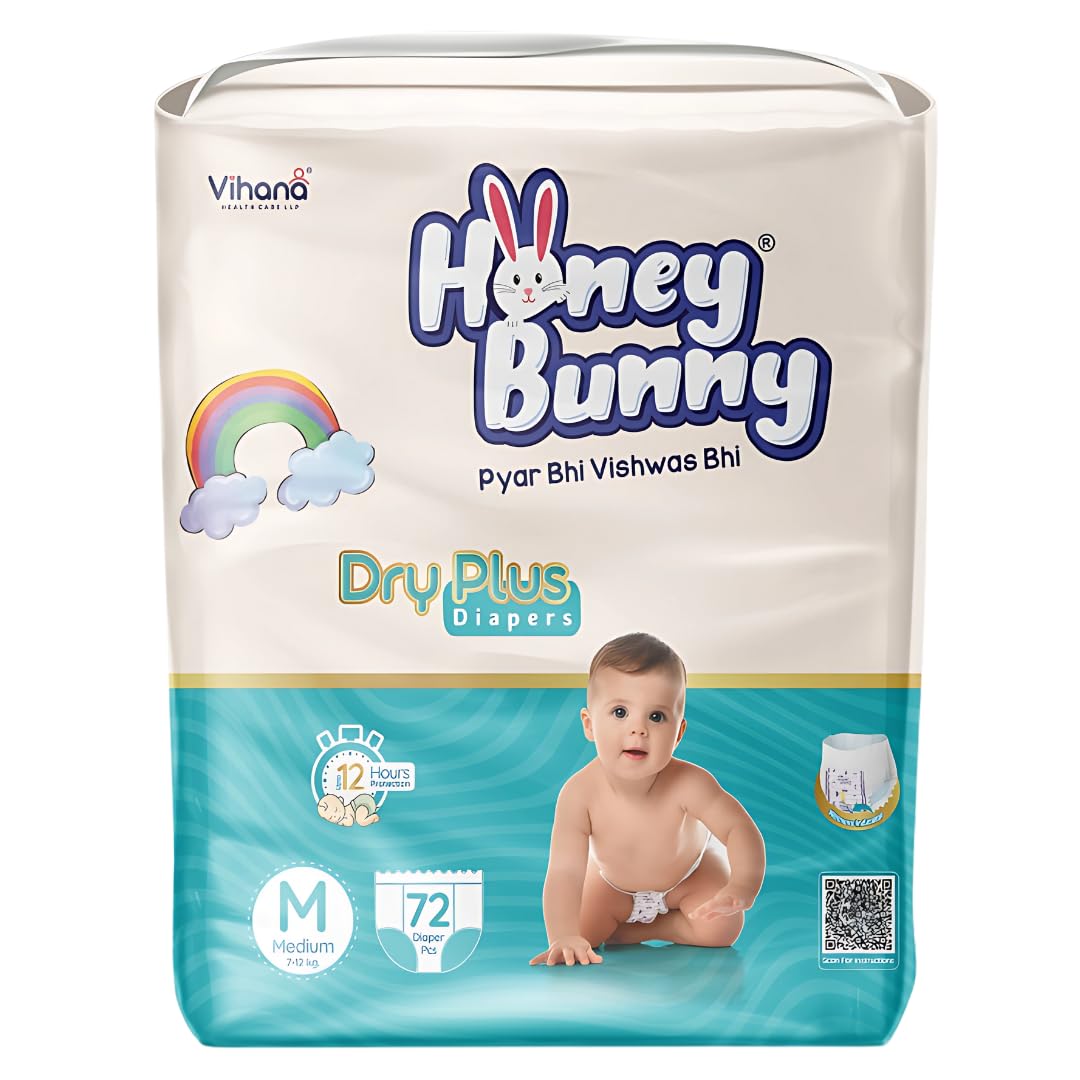 Honey Bunny Baby Diaper Pants Super Soft Dry Plus 12 Hour Protection M72